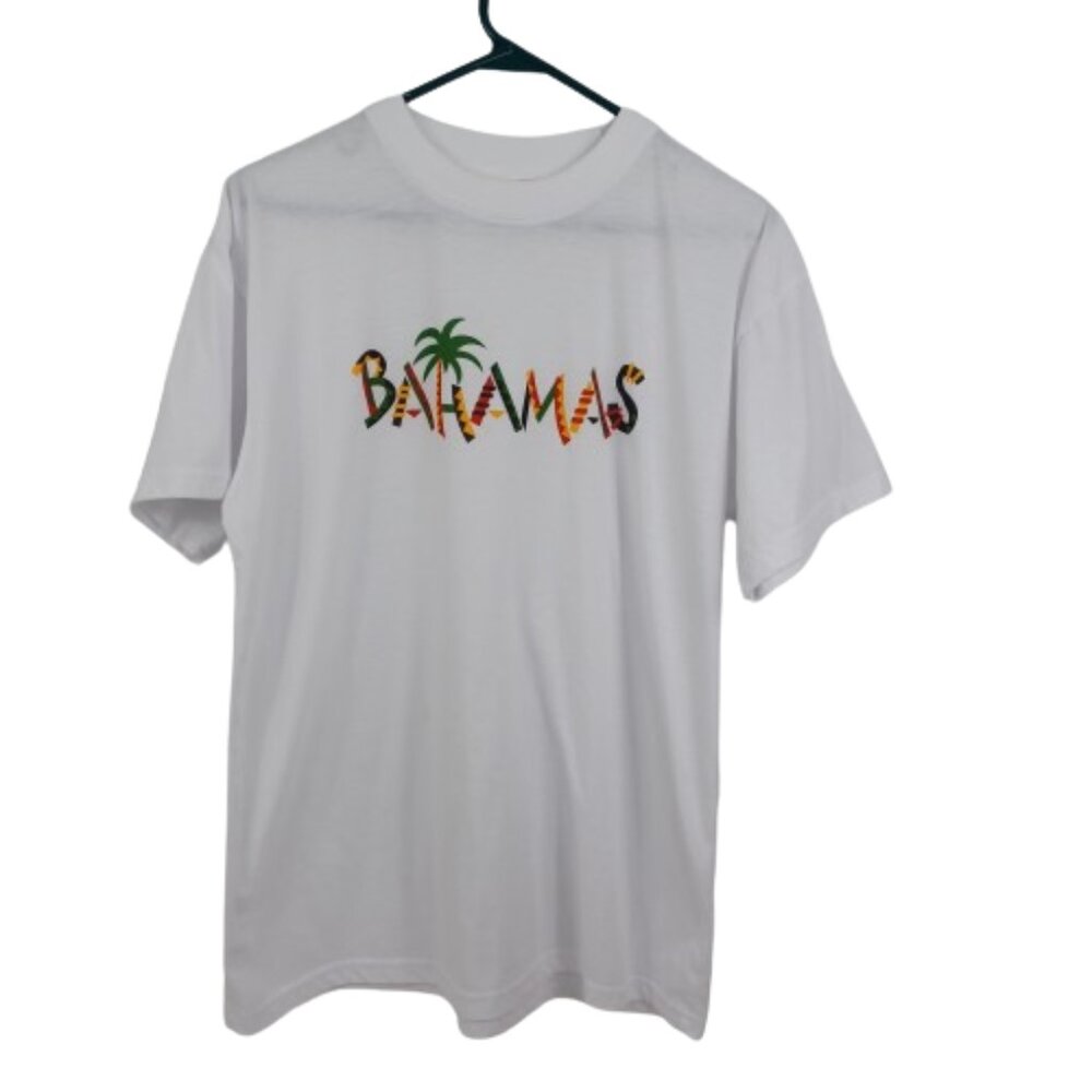 Dorset White T-Shirt Loose Soft Fit Short Sleeve Round Neck Bahama Graphic Larg
